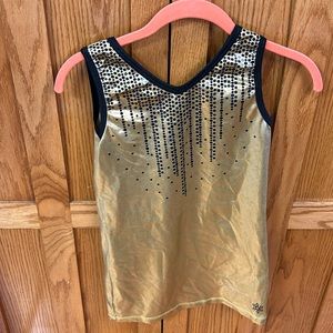 Show/dance gold/black tank top - adult medium